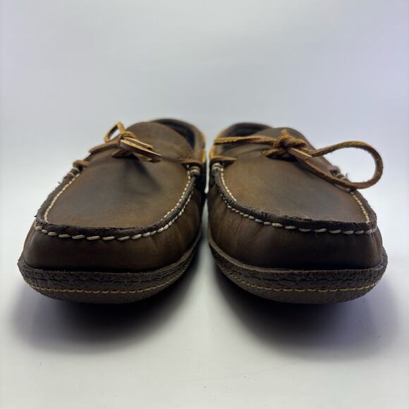 LL BEAN Handsewn, Flannel-Lined Slippers Mens Size 10 main image 4